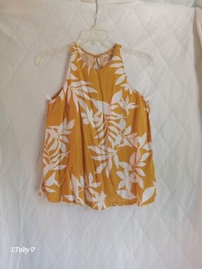 Old Navy Mustard Yellow Floral Halter Camisole